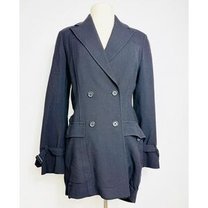 Dries Van Noten 100% wool tailored black blazer with longer contrast back panel